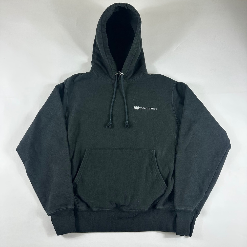 Champion‎ Reverse Weave Mens Medium Black Video Games Hoodie Sweatshirt